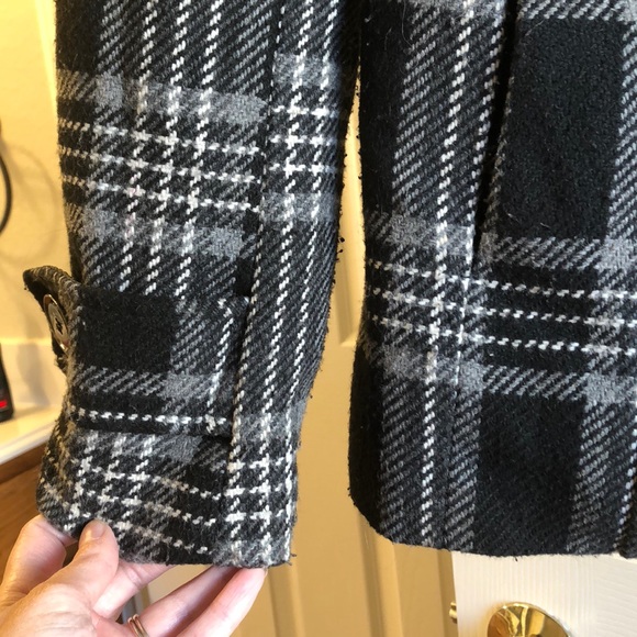 Plaid Peacoat/Winter coat - Picture 3 of 4